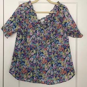 Sara Campbell floral top, size L